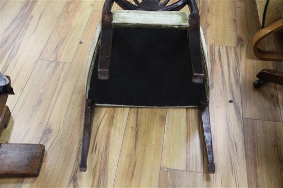 A pair of George III Hepplewhite period shield back chairs,